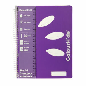 Colourhide My 3 Subject Notebook A4 300PG Purple
