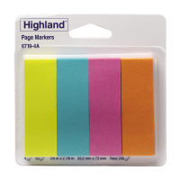 3M 6719-4A Highland Page Markers 22 X 73mm Assorted