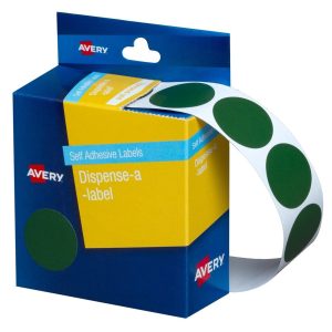 Avery Dispenser Label Green Circle 24mm 500/Pack