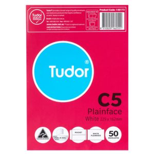 Tudor 140173 C5 White Envelopes Pack 50