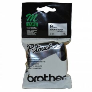Brother Tape 9mm x 8m Black on Silver M-921