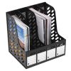 Marbig Magazine Rack 4 Section Black