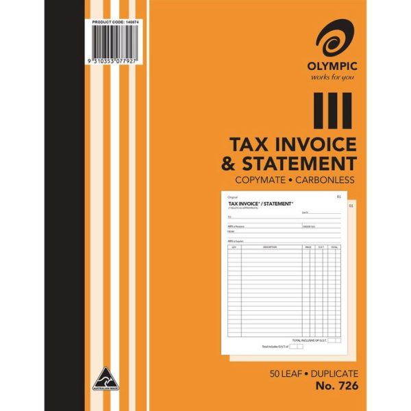 Olympic 726 Invoice & Statement Carbonless Duplicate 140874