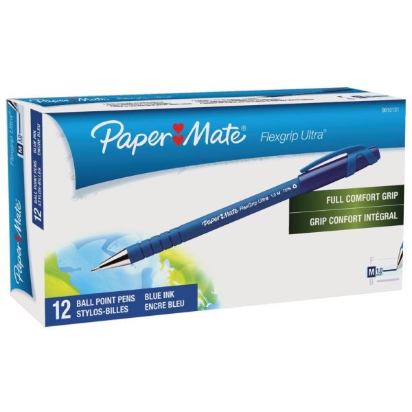 PaperMate FlexGrip Ultra Medium Ballpoint Pens Blue 12 Pack