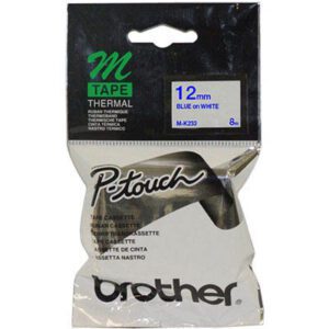 Brother Thermal M Tape 12mm x 8m Blue on White M-K233
