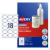 Avery Crystal Clear Oval Multi Purpose Labels 180/Pack 959165