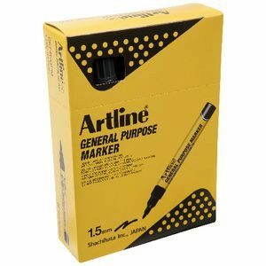 Artline General Purpose Markers Black 12 Pack