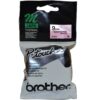 Brother Tape 9mm x 8m Metallic Black on Pink M-E21
