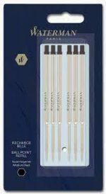 Waterman Ballpoint Refill Medium Black 6 Pack