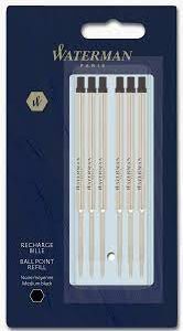 Waterman Ballpoint Refill Medium Black 6 Pack