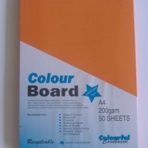 Colourboard Orange A4 210x297mm 50/Pack
