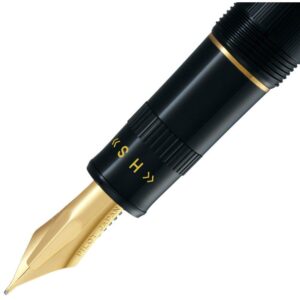 Pilot Justus 95 Fountain Pen Black Strip Barrel 14K Gold Nib