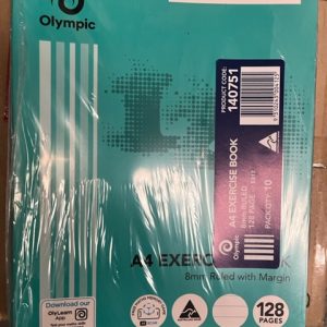 Olympic Exercise Book A4 128 Page 8mm Feint Ruled