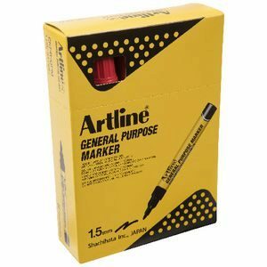 Artline General Purpose Markers Red 12 Pack