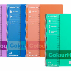 Colourhide Notebook A4 120 Pages Assorted Pack 4