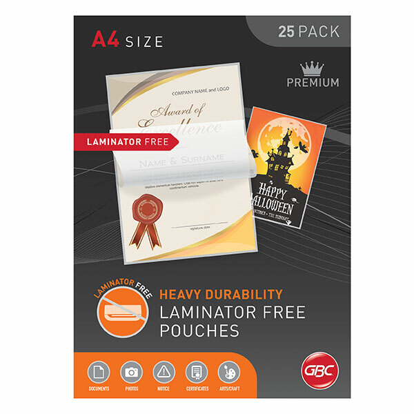 GBC A4 150 Microns Laminator-Free Pouches 25 Pack