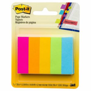 Post-it Page Markers 670-5AN 12mm x 44mm Neon 5 Pack
