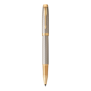 Parker IM Premium Warm Grey Etched Gold Trim Rollerball Pen