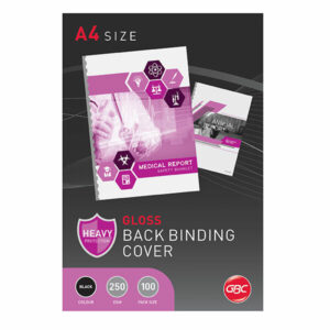 GBC Binding Cover A4 250gsm Gloss Black PK100