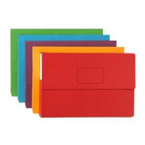 MARBIG SLIMPICK FOOLSCAP DOCUMENT WALLET BRIGHTS ASSORTED PK10