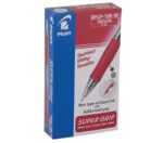 Pilot Retractable Supergrip Ballpoint Pen Medium Red Box 12