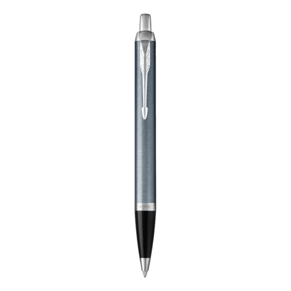 Parker IM Blue Grey Lacquer Chrome Trim Ballpoint Pen