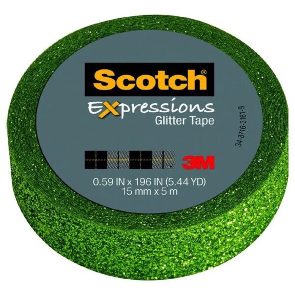 Scotch Expressions Glitter Tape 15mm x 5m Green