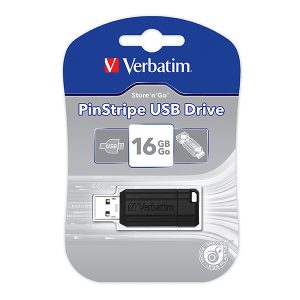 Verbatim Store'N'Go Pinstripe USB Drive 16GB Black 49063