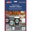 Avery Print-to-the-Edge Round Labels Kraft 180 Pack 980002