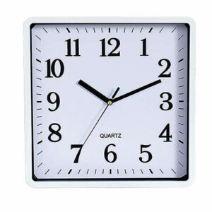 Carven Clock250mm square White Frame