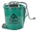 Cleanlink Mop Bucket Heavy Duty Metal Wringer 16 Litre Green