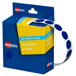 Avery Dispenser Labels Blue Circle 14mm Pk/1050