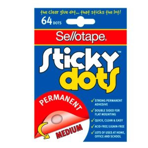 Sellotape Sticky Dots Permanent Pk/64