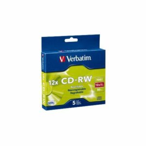 Verbatim CD-RW 700MB 5pk Slim Case 4x-12x High Speed Pk5