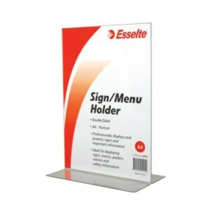 Esselte Sign/Menu Holder 2 Sided Portrait A4 Clear
