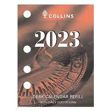 Collins 2023 Desk Calendar Refill Day To Page Side Punch