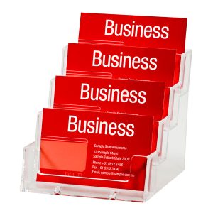 Esselte Business Card Holder Free Standing Landscape 4 Tier - 4 sections