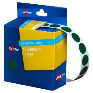 Avery Dispenser Label Green Circle 14mm 1050/Pack