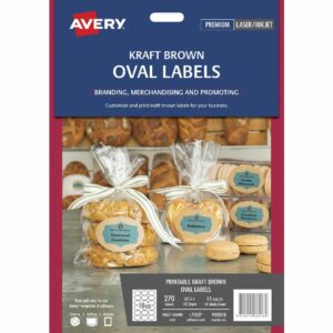 Avery Print-to-the-Edge Oval Labels Kraft Brown 270 Pack 980018