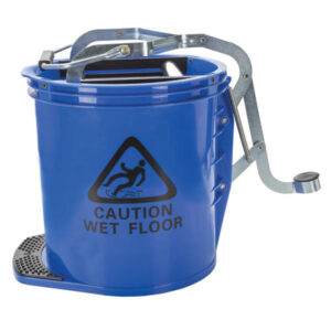 Cleanlink Mop Bucket Heavy Duty Metal Wringer 16 Litre Blue