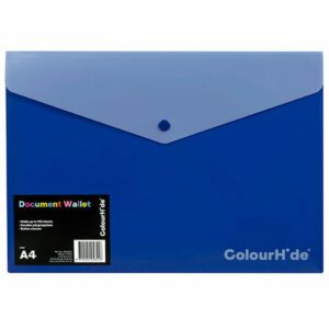 Colourhide Document Wallet A4 PP With Button Blue 10 Pack