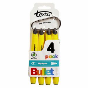 Texta Bullet Highlighter Yellow Pack 4