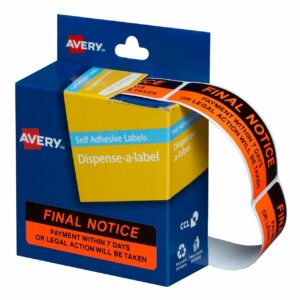 Avery Pre-printed Dispenser Labels 'Final Notice' Pk/125