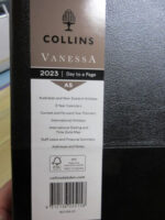 Collins 2023 Diary Vanessa A5 Day to Page Black