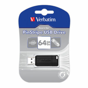 Verbatim 49065 Store'N'Go Pinstripe USB Drive 64GB Black