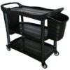 Cleanlink Utility Trolley With Buckets Black