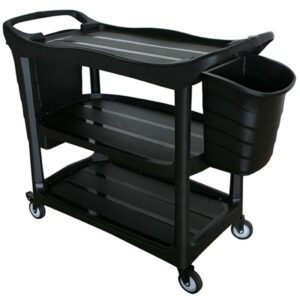 Cleanlink Utility Trolley With Buckets Black