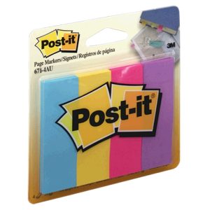 3M 671-4AU Post-it Page Markers 25 x 76mm Ultra Neon PK/200