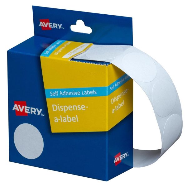 Avery White Dispenser Labels Circle 24mm Pk/550